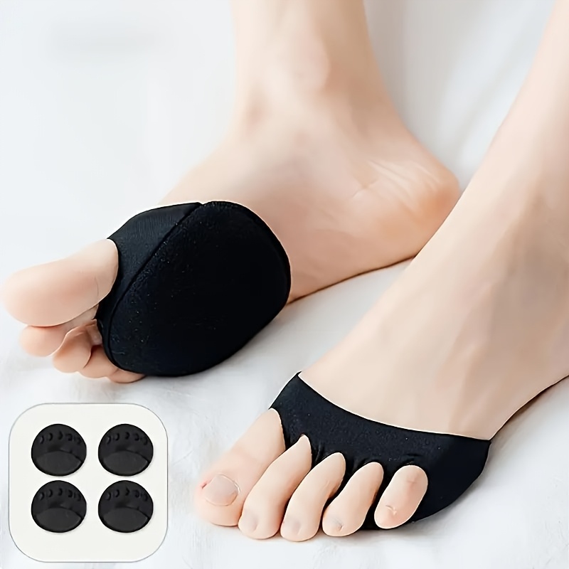 TEMU 4 piezas de almohadillas invisibles de confort para el antepié para mujer, suaves y transpirables, soporte antideslizante con separadores de