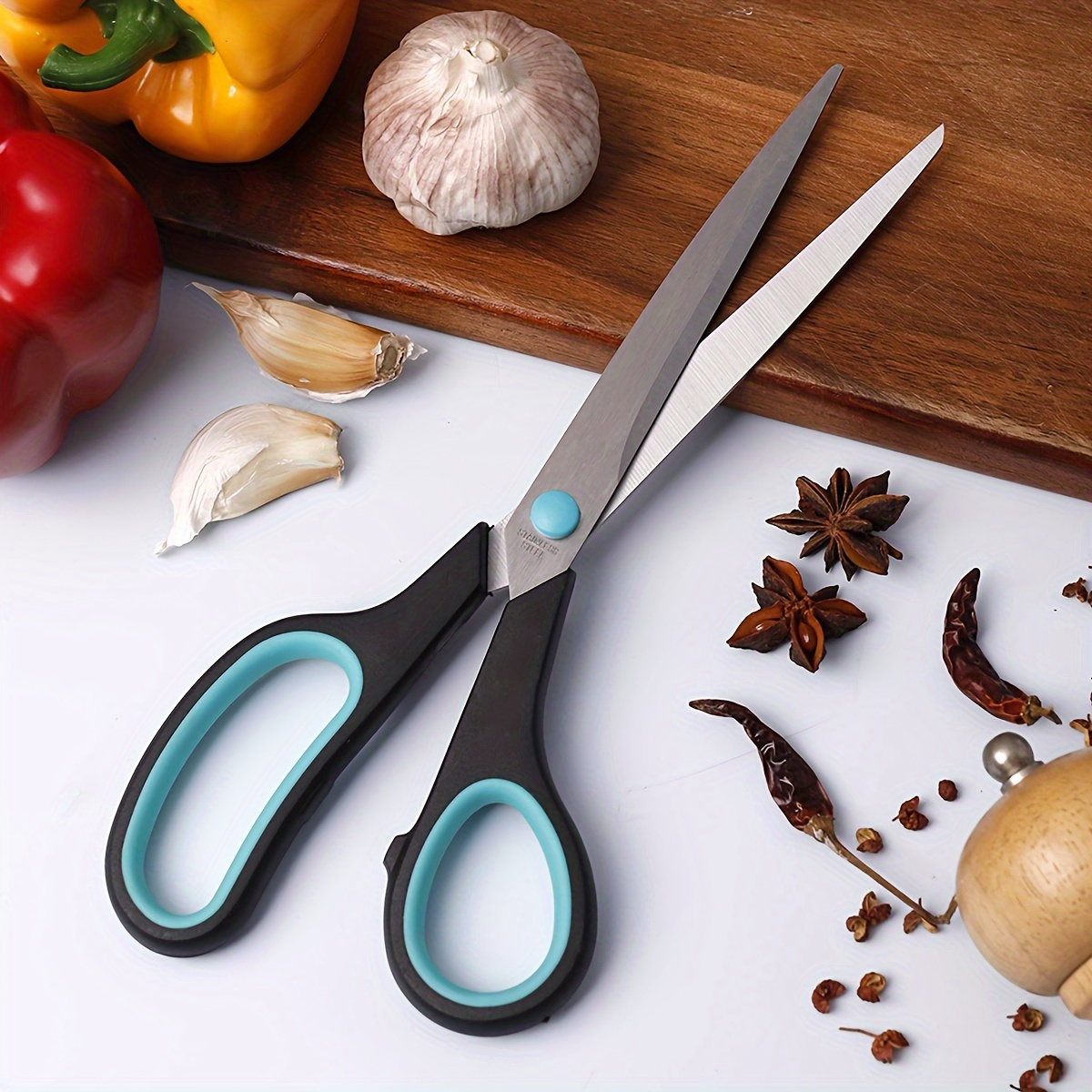 

1pc, Kitchen Scissors, Kitchen Shears, Fish Bone Scissors, Multifunctional Stainless Steel Chicken Bone Scissors, Food Scissors, Meat Scissors, Kitchen Utensils, Apartment Essentials