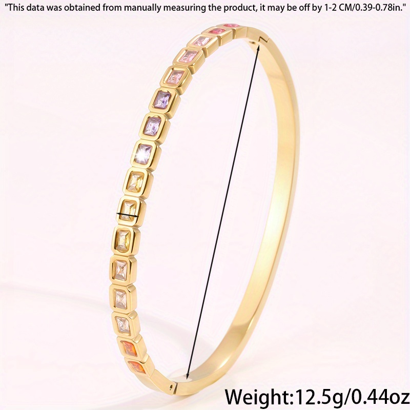 Men's Elegant Multicolor Zirconia Stainless Steel Bracelet