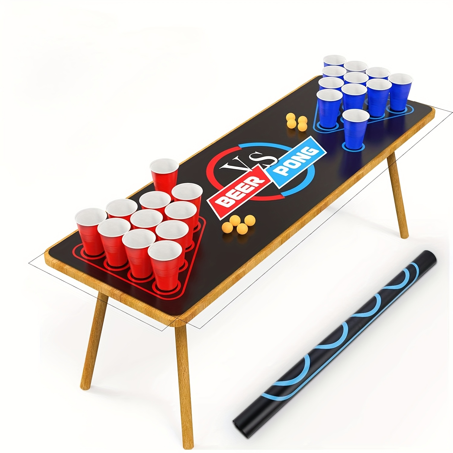 1pc 1pcs Beer Pong Table Mat Suitable for Adults Party Game - Portable Drinking Board for Camping, Backyard & for Use, No Cups/Balls/Electricity Needed, Ideal for Beer Pong (Table Not Included)