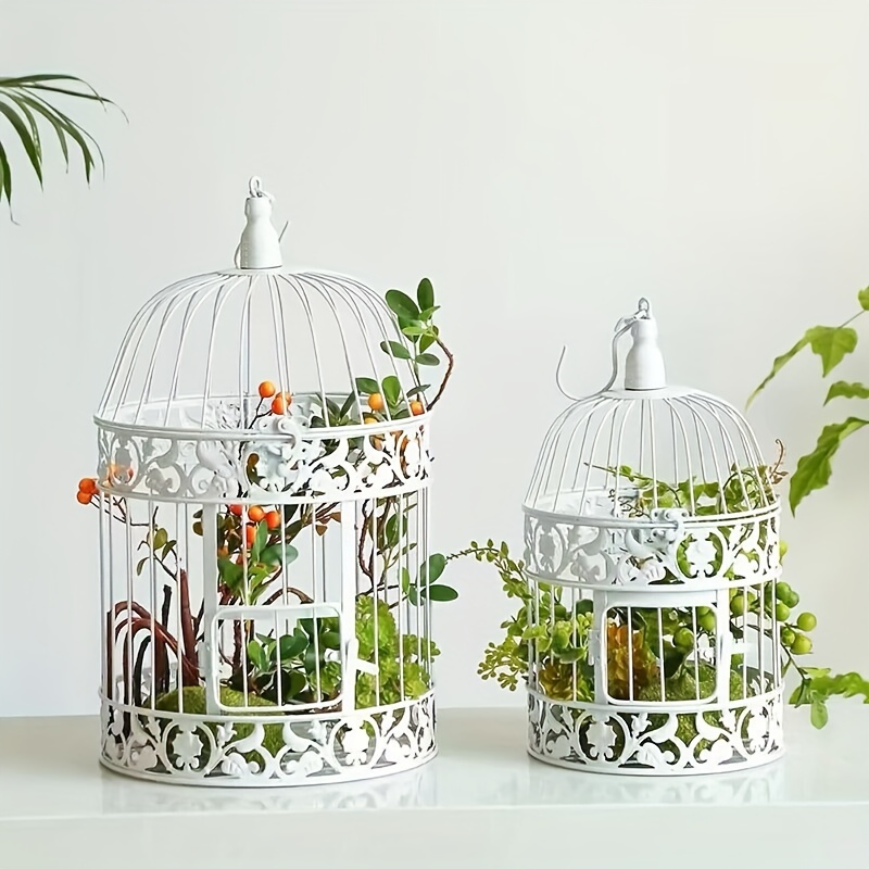 

Elegant European-style Iron Birdcage - Large White Decorative Cage For Weddings & Photography Props, Ideal For Displaying Birds Bird Cage Accessories Large Bird Cage