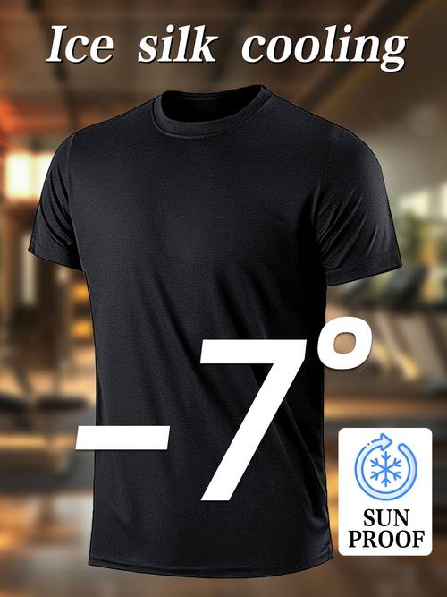 mens summer sports ultra thin moisture wicking breathable quick drying casual short sleeved solid color round neck basic outdoor running cycling training basic base sports breathable short sleeved