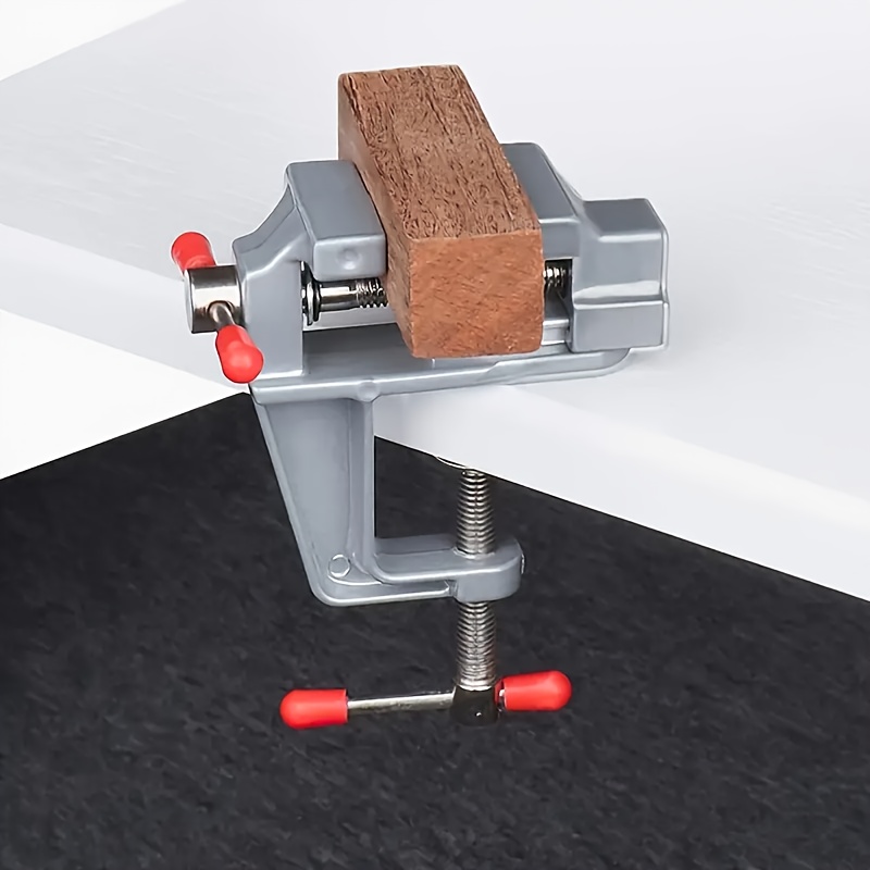 1pc Mini Aluminum Alloy Bench Vise - Diy Fixing Tool, Small Flat Mouth Pliers, Durable Material, For Crafting & Industrial Use, Ideal For &