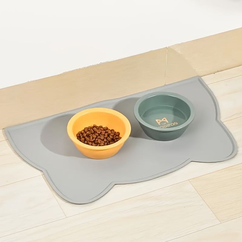 TEMU Non-slip Silicone Cat Feeding Mat With Raised - , Odorless Placemat For Cats, Food & Water Bowl Safe, Grey, Cat Feeder