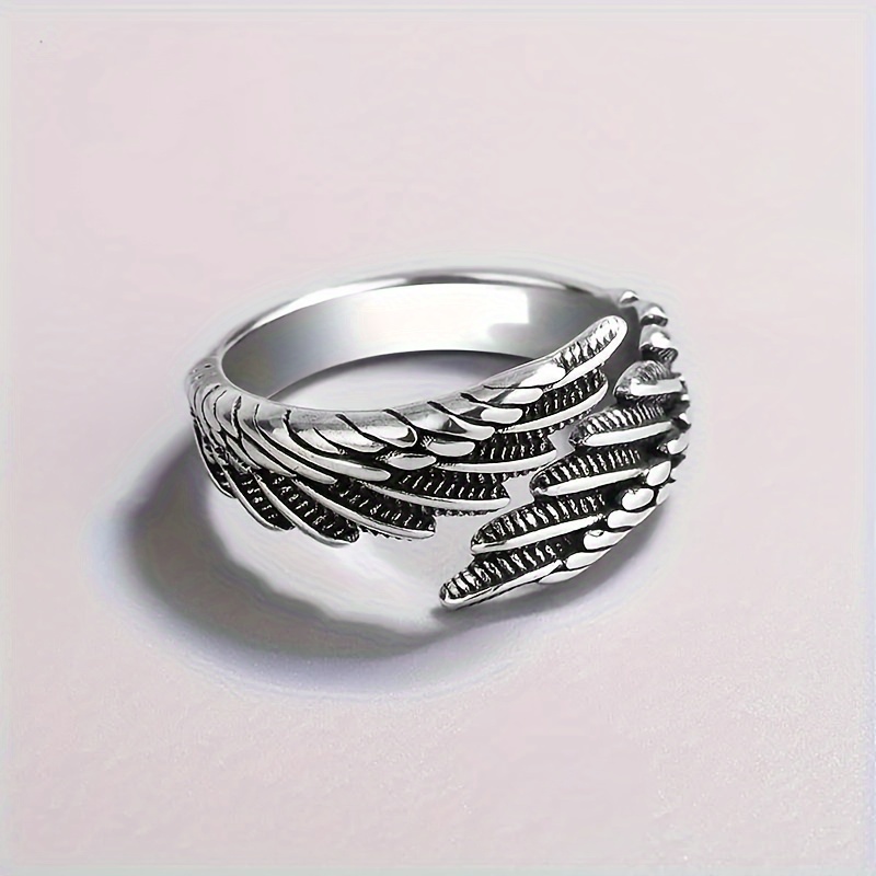 

1pc Vintage Feather Ring Simple Fashion Open Adjustable Ring Gift