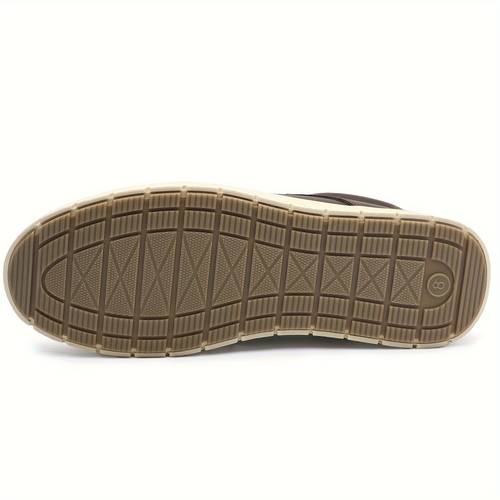 men casual sneakers shoes lace up comfortable oxfords slip on brown shoes with non slip rubber sole