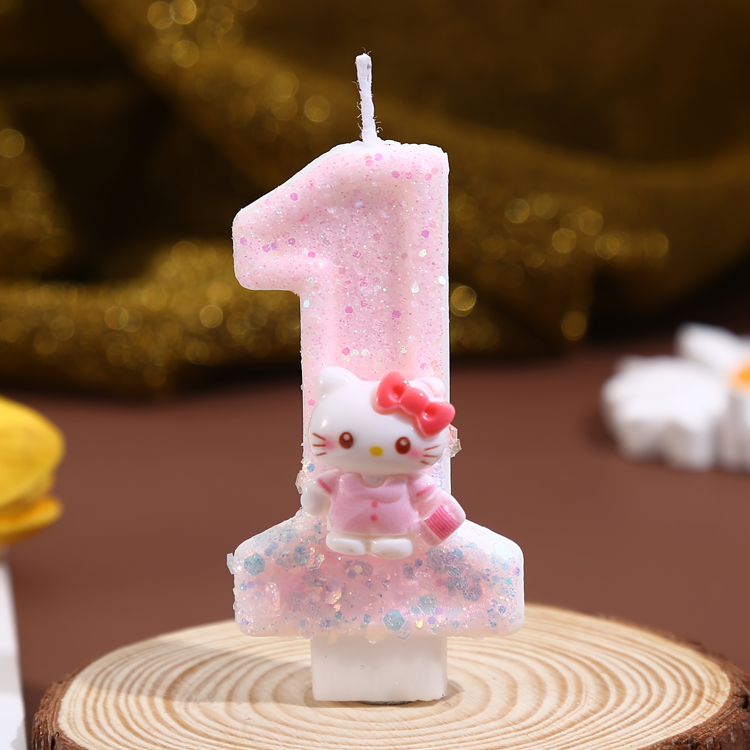 Image of 1pc Hello Kitty Quiet Handbag Creative Number 0-9 Candle Birthday Cake Decoration Party Dessert Table Ornament Happy