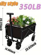 outdoor folding cart solid tires 360 wheels 600d tear resistant fabric solution for camping holiday shopping