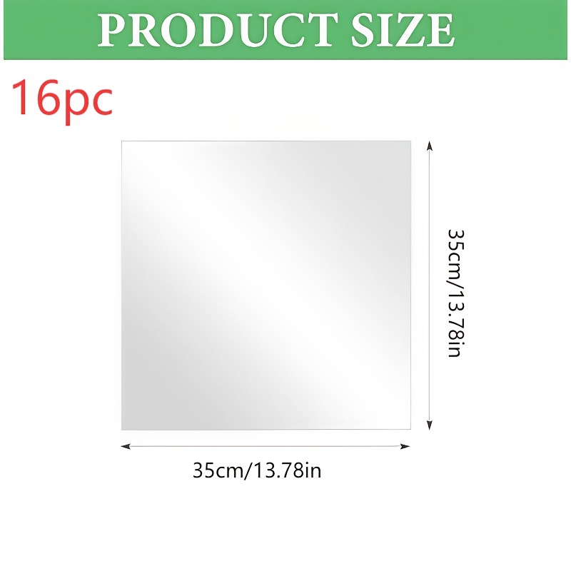 TEMU 16pcs Acrélique Longueur Complète, Cosmétique Acrélique Incassable et Non Perforé, Plateau de Fête, Plateau Bougie, pour Décoration Murale de