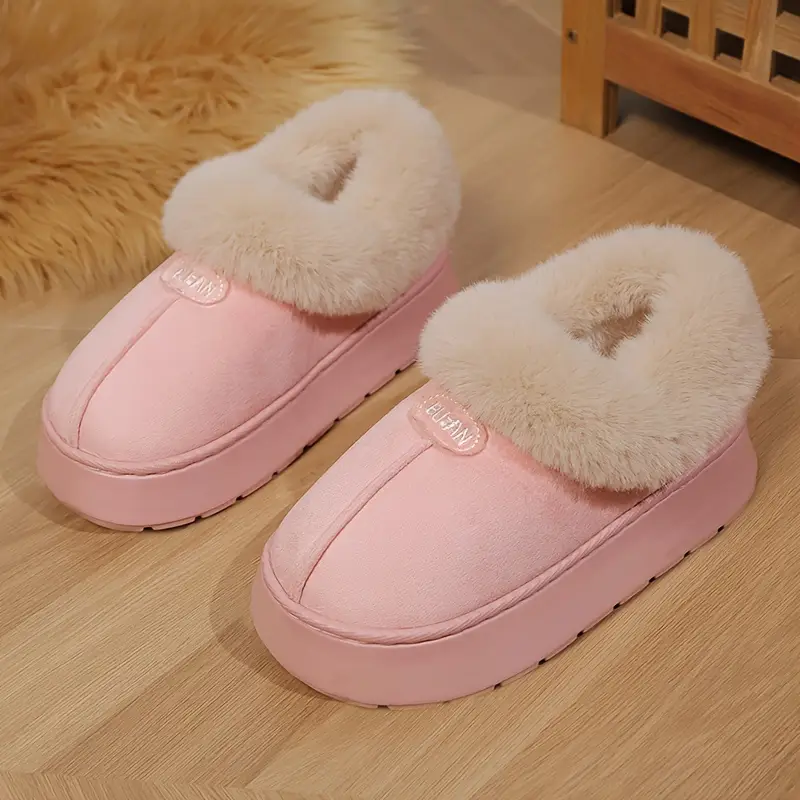Warm Indoor Slippers Dames Wol Pluche Slaapkamer Winterlaarzen Wit Low Top ( Color : Pink, Size : 40-42 Warm Indoor Slippers Dames Wol Pluche Slaapkamer Winterlaarzen Wit Low Top ( Color : Pink, Size : 40-42