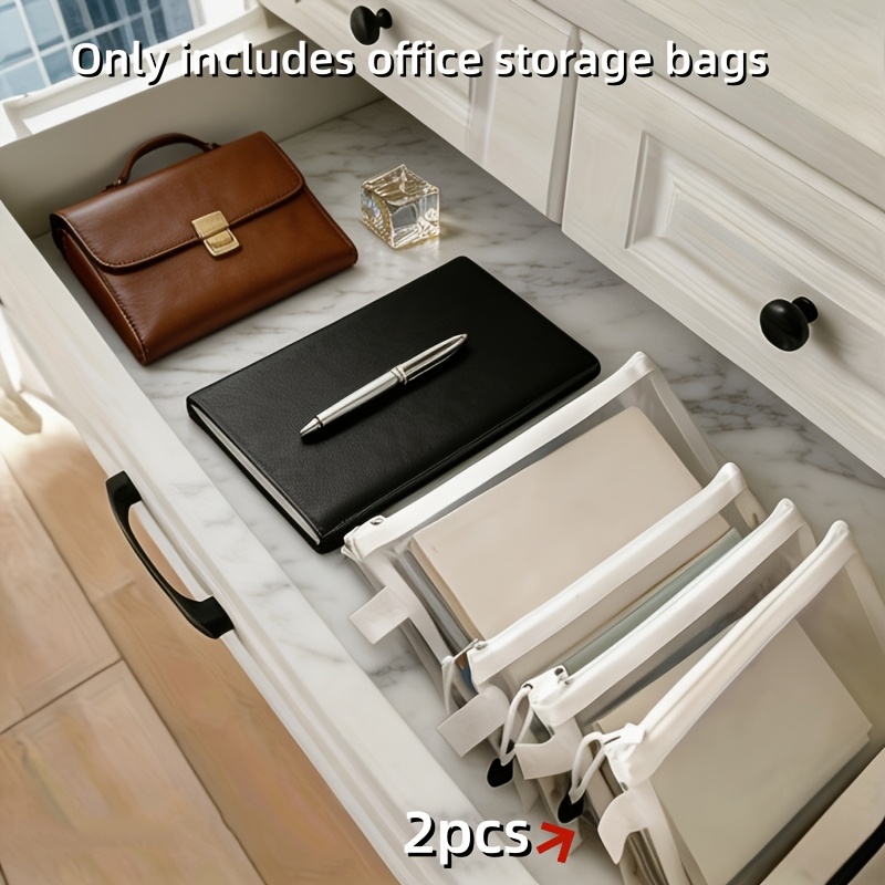 TEMU Large Capacity Office Storage Bag Set, Mesh Zipper Bag, Multifunctional Document Stationery Organizer, Office Home Organization Portable Storage