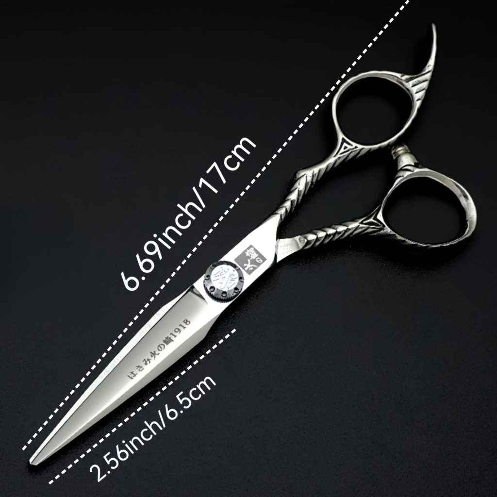 TEMU Huozaki Premium Japanese 440c Steel Scissors - Handcrafted, Sharp & Durable For Haircutting, Curly Hair, And Normal Hair Types, Design With Ergonomic Grip