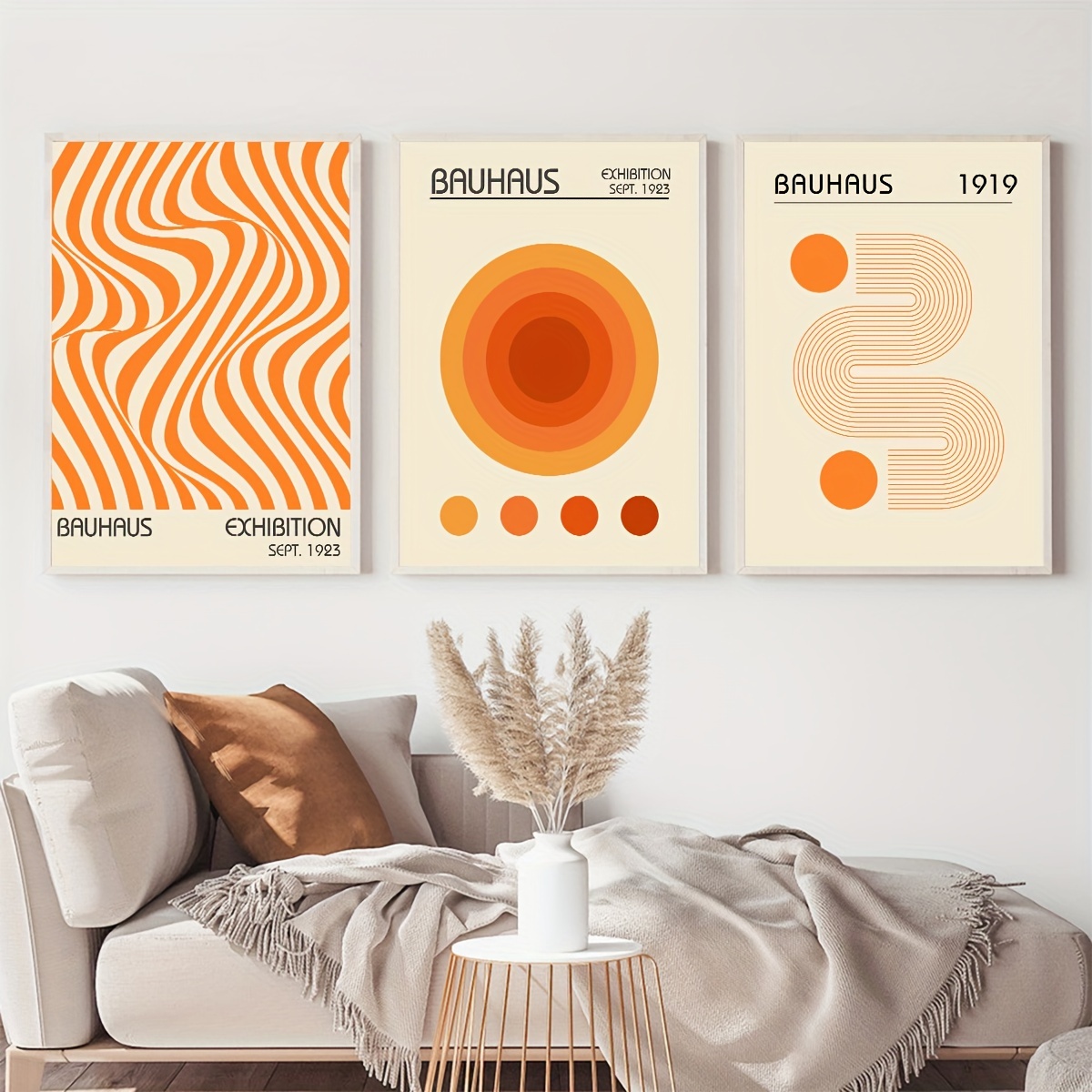 Galerie-Wandkunst-Set Picasso/Matisse, 40x60 Cm, Leinwanddruck, Orange/schwarz, Modern