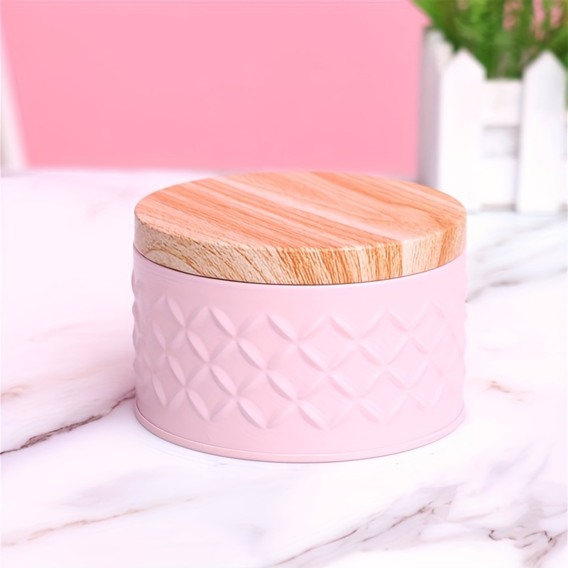 Image of Vintage-inspired Square Metal Storage Jar With Wood Lid - Perfect For Tea, Keys, Lipstick & - 3.94"x3.94"x2.36" Organizer, Baskets, Bins & Containers For Home Organization