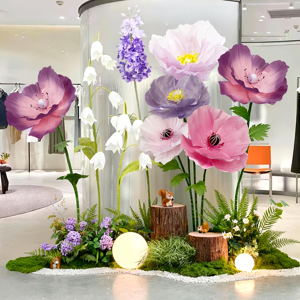 riesige papier-kunstblumen, künstliche blumen für hochzeiten, feiertage, partys geburtstage; große schaufensterdekorationen für supermärkte einkaufszentren; bodenblumen für ladenecken; florale arrangements für hochzeitsgang hoteldekoration