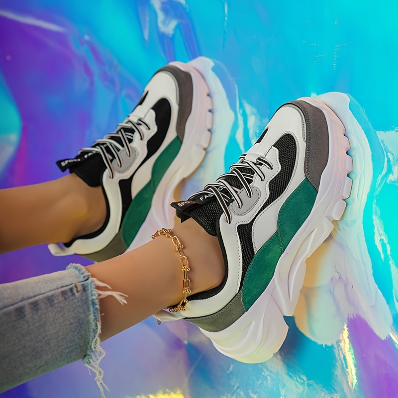 Outdoor Sneakers Shein Lace Up Chunky Sneakers Women's