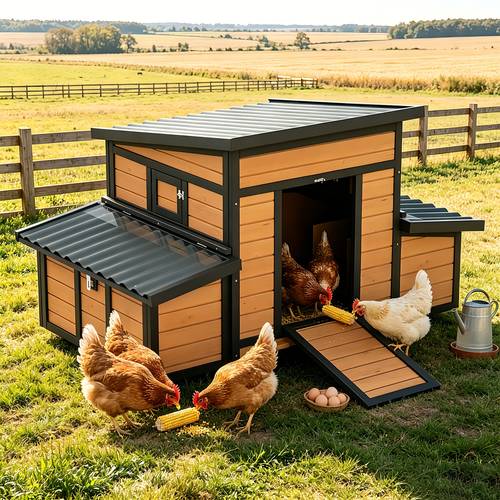 wooden chicken coop outdoor poultry cage rabbit hutch duck coop for backyard with nesting box tray windows