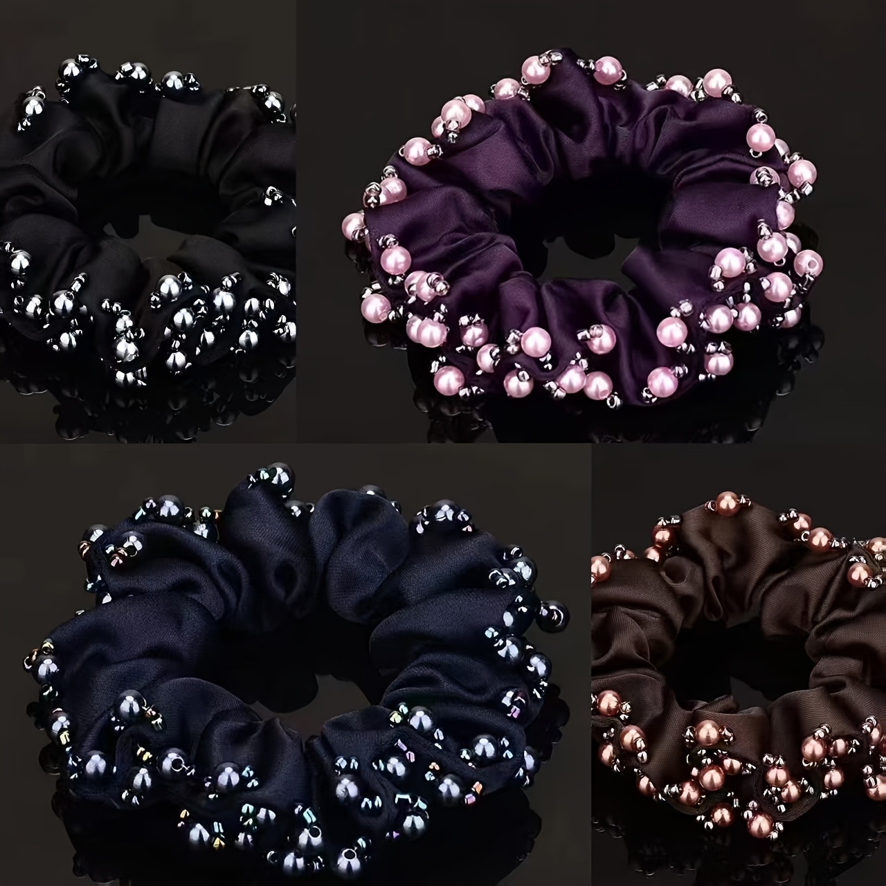 TEMU 1 pza./4 pzas. de de y elegante con decoración de perlas de para coleta y moño, de cabeza de con , accesorios elegantes para el cabello