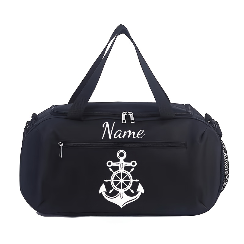 TEMU Nautical Anchor And Crossbody Duffel Bag - Large Capacity Multifunctional Gym Bag With Adjustable Strap, Multi-compartment Suitable For Sports,