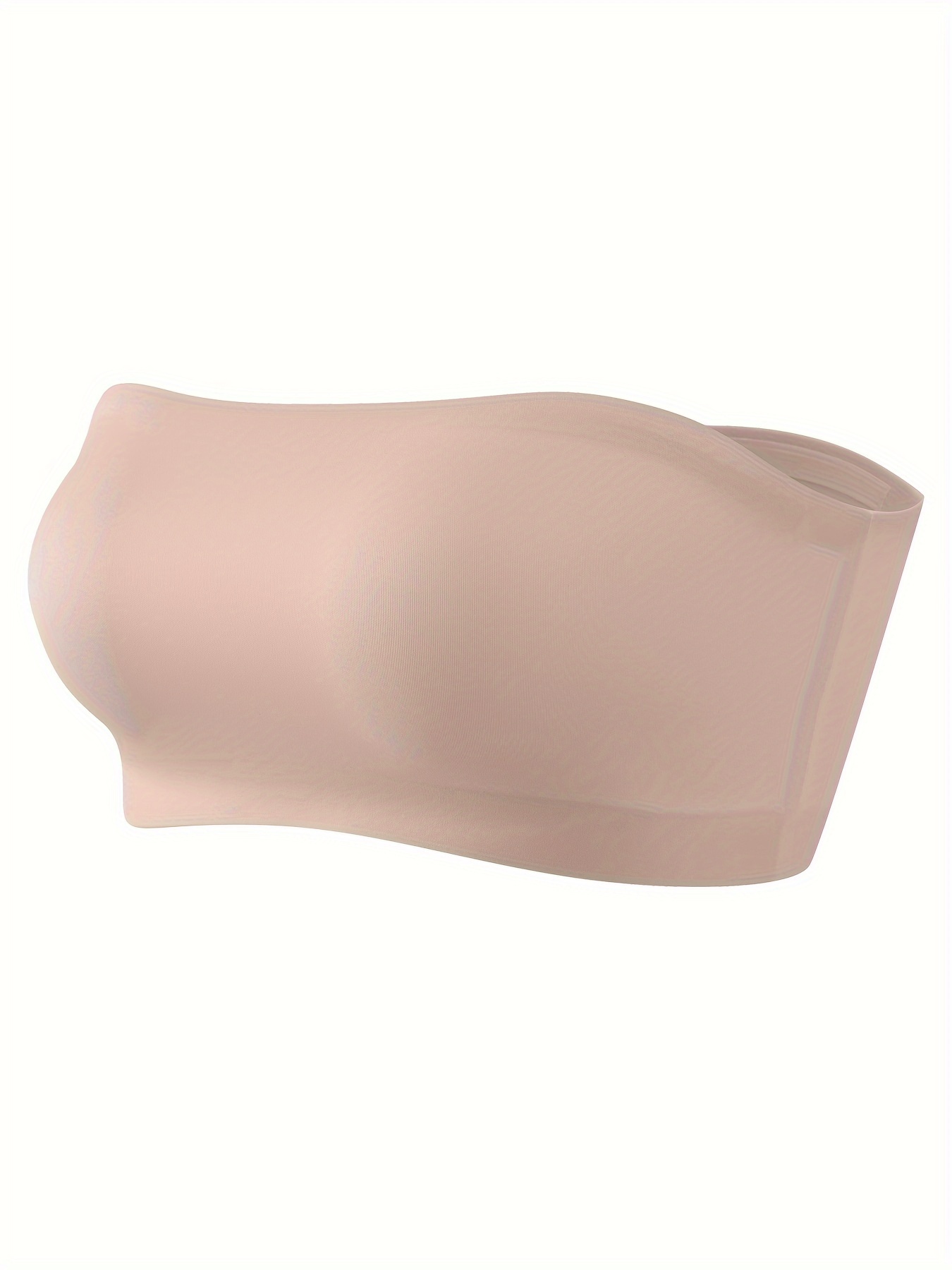 Sexy Strapless Bandeau Bra, Nylon 95% Elastane 5% Knit Fabric, Invisible Comfort, Solid Color, No Padding, Wireless, 170gsm - Adult Size