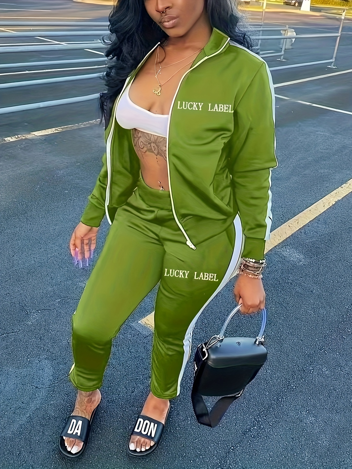 Women's Casual Track Suit Sweatsuits Women Piece Outfit Solid