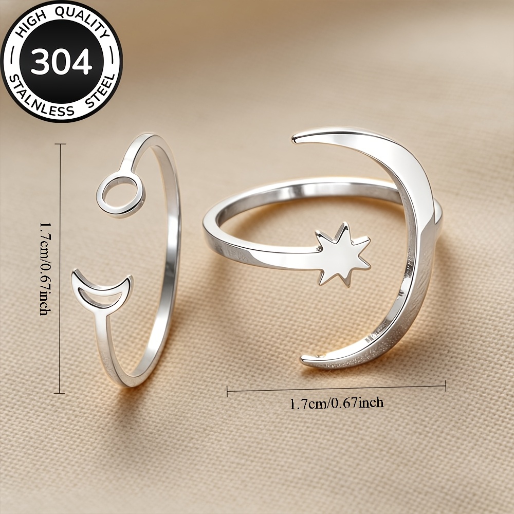 2pcs Golden Open Ring Set for Women