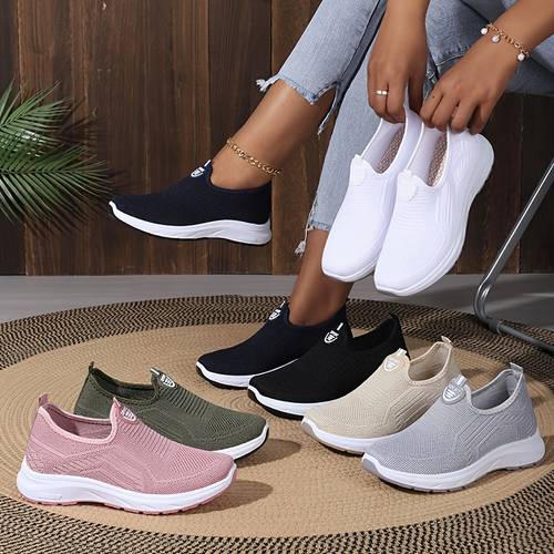 womens casual slip on sneakers non slip soft and comfortable mesh knit upper for breathable lightweight slip resistant and durable women shoes