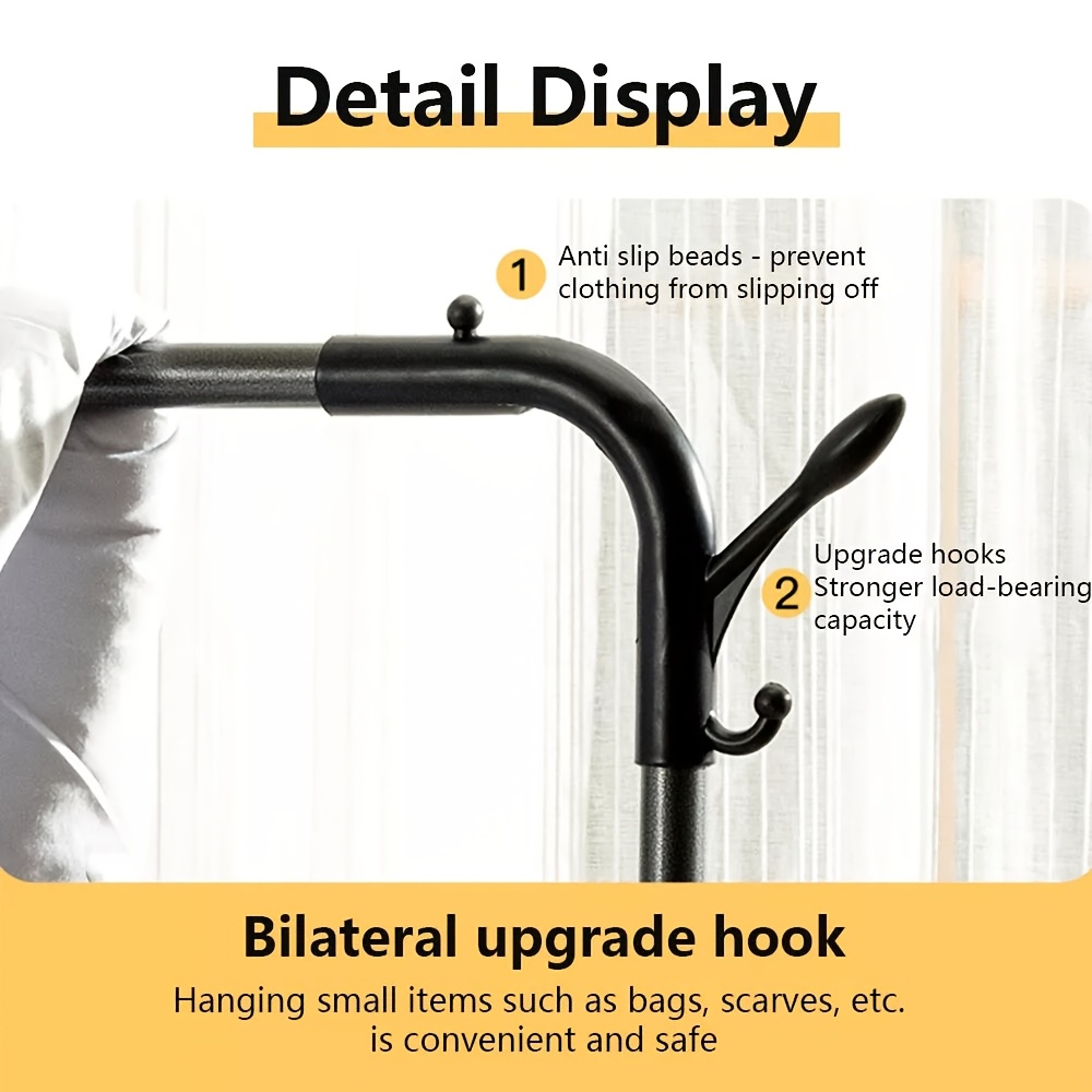 popular   stainless steel multi functional wardrobe clothes rack space saving design easy assembly with shelves and hooks portable clothing rack for balcony dorm bedroom Product details 8