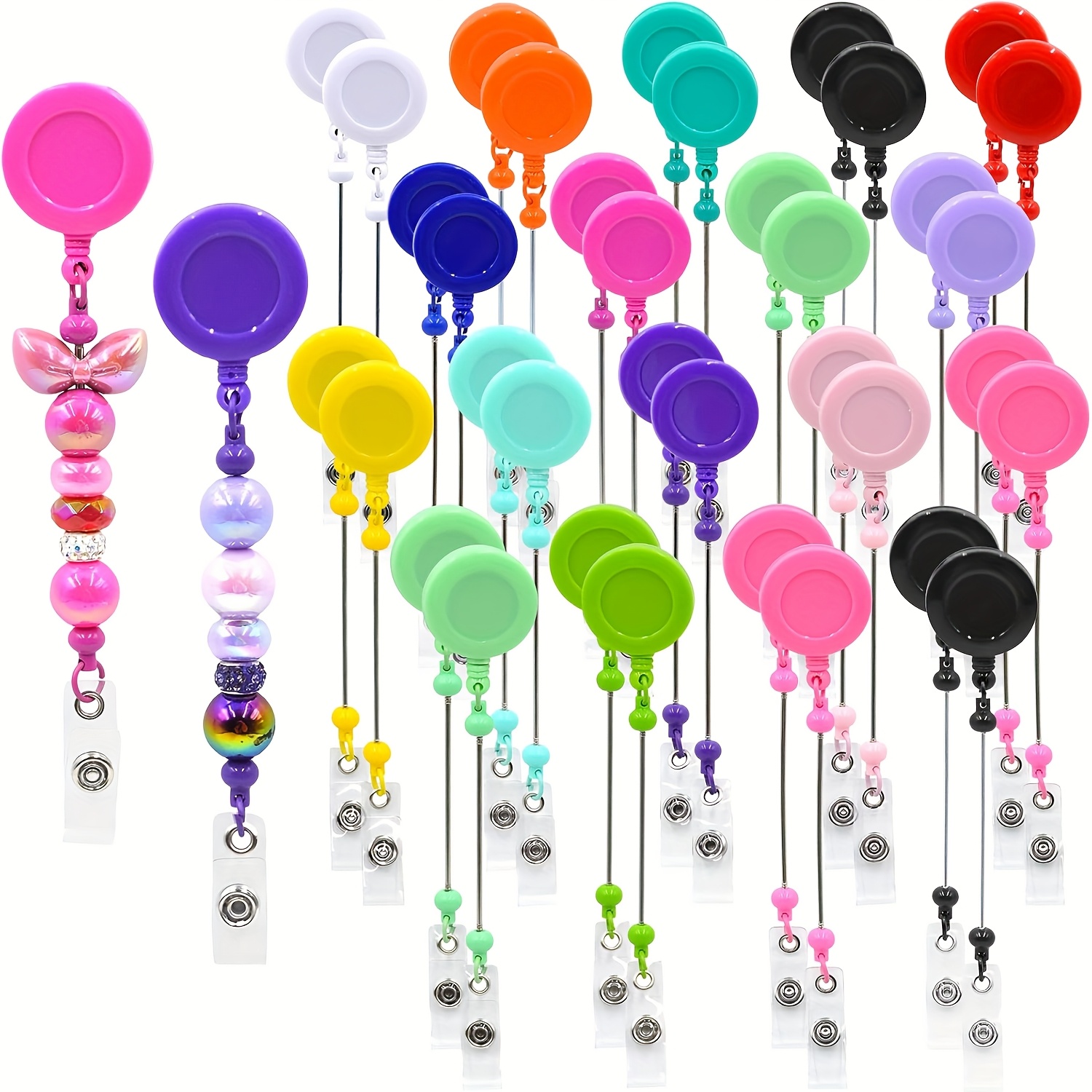 

15-pack Plastic Beaded Badge Reel Kit, Diy Hanging Accessories For Work, Christmas Party Gifts, Brand: Cshwjkj