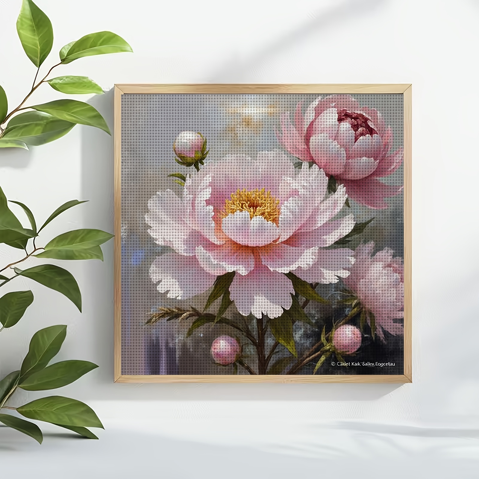 Cross Stitch Kit "Pink Peony Blossoms" Pattern