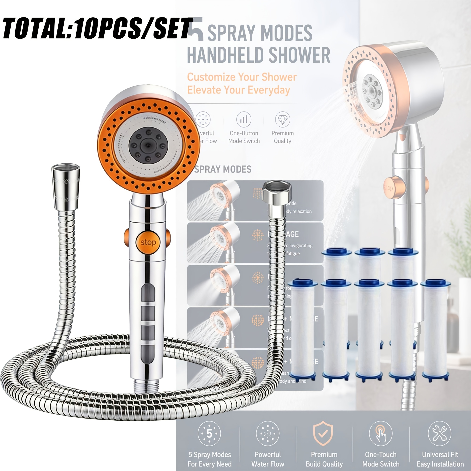 10pcs RV Shower and Bathtub Replacement Filter Cartridge Set
