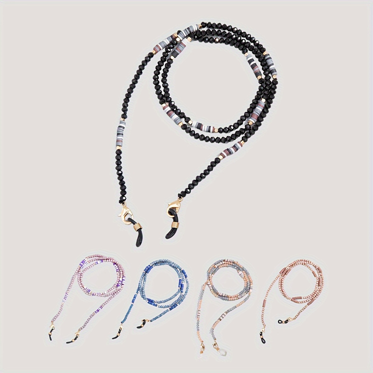 

Beaded Glasses Chain Anti Slip Sunglasses Acrylic Neck Chain Strap Stylish Mask Face Covering Eyewear Retainer