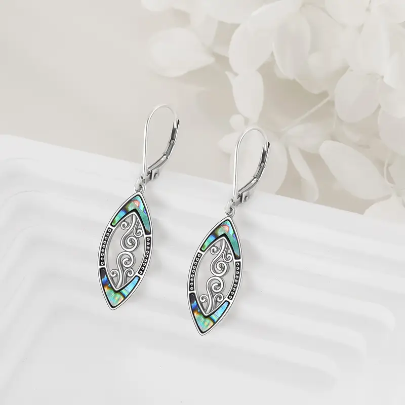 925 sterling silver abalone shell dangle drop earrings for women bohemian earrings jewelry gift Product details 4