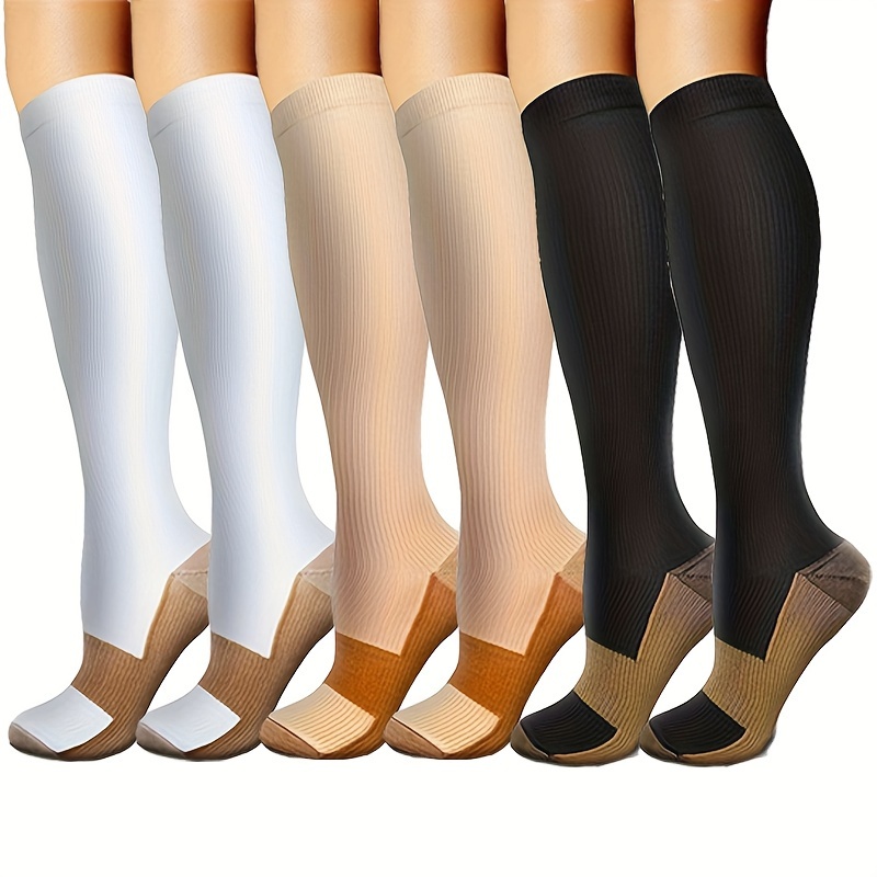 

6 Pairs Of Universal Sports And Fitness Pressure Socks, Anti Slip Calf Socks, Calf Socks Sports Pressure Socks 's Summer Fitness Running Jump Rope Calf Socks Muscle Energy Slim Long Tube Socks