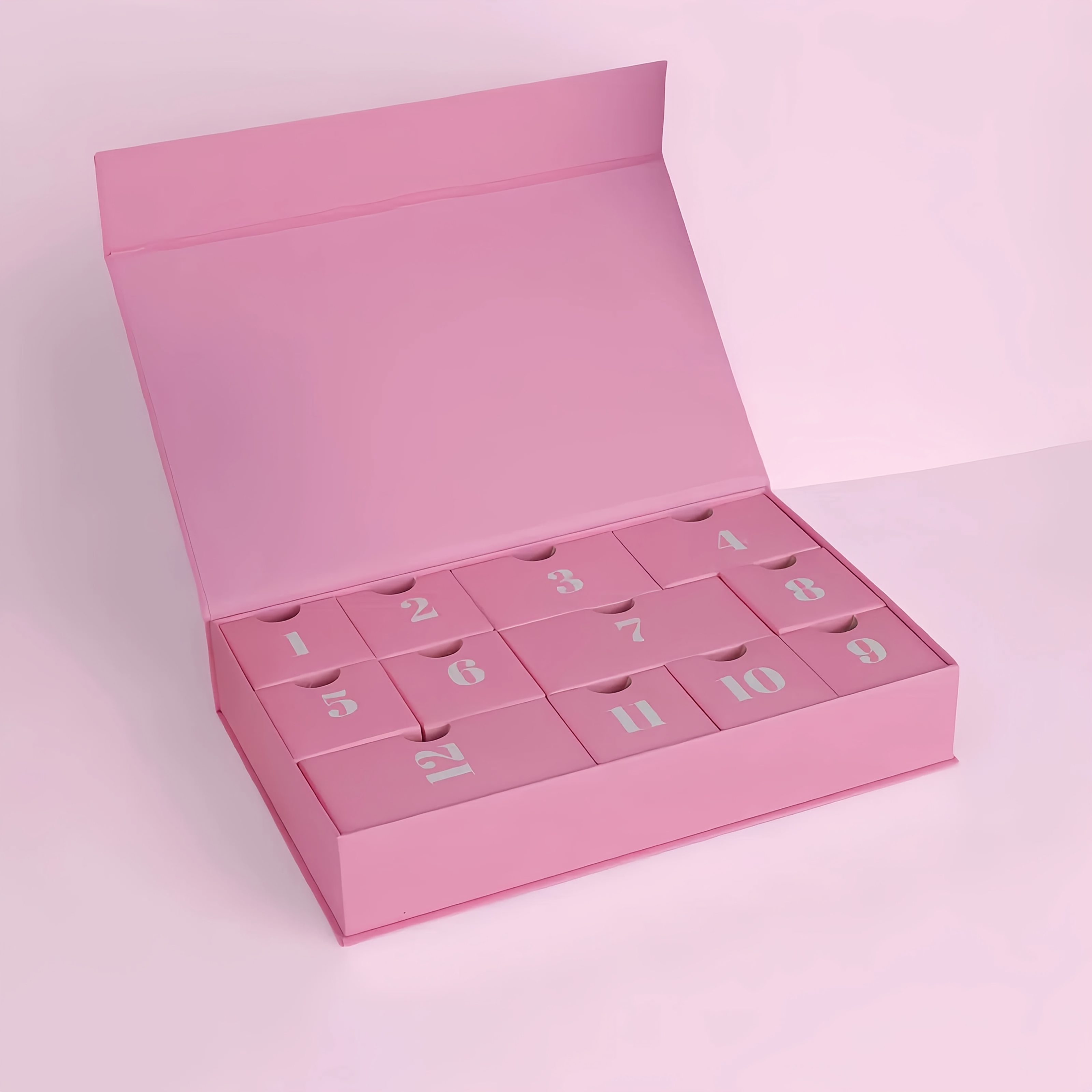 E-shop Geschenk für Sie/Ihn 12-Tage Weihnachts Countdown Adventskalender - Wiederverwendbare Überraschungs-Geschenkbox Set, handgefertigtes Papier für