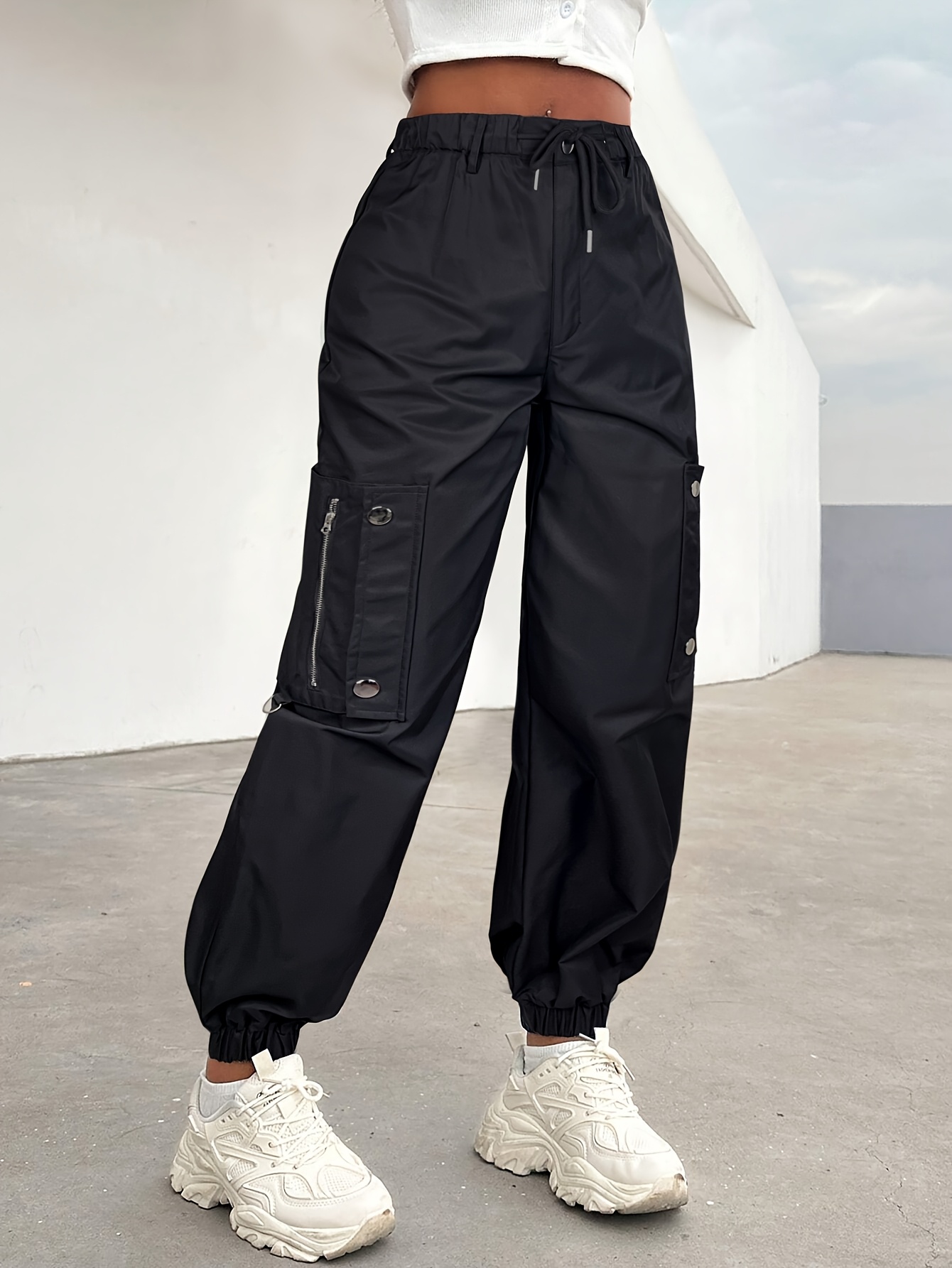 Casual Tapered Ankle Jogger Pants a Vintage Street Style