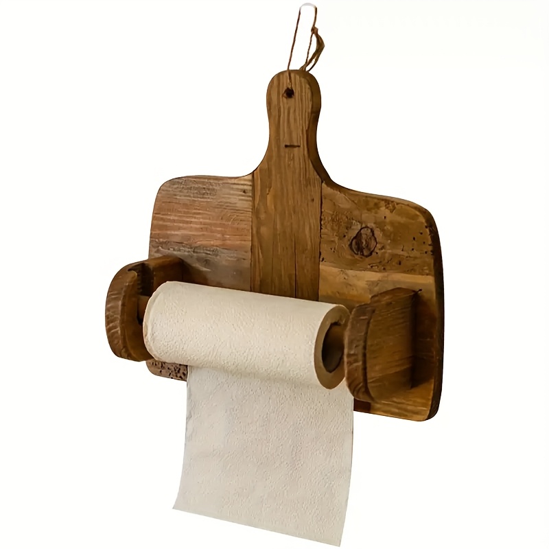 creative decorative toilet paper holder kitchen paper towel rack dining table cutting board organizer and dishcloth hanger Product details 4