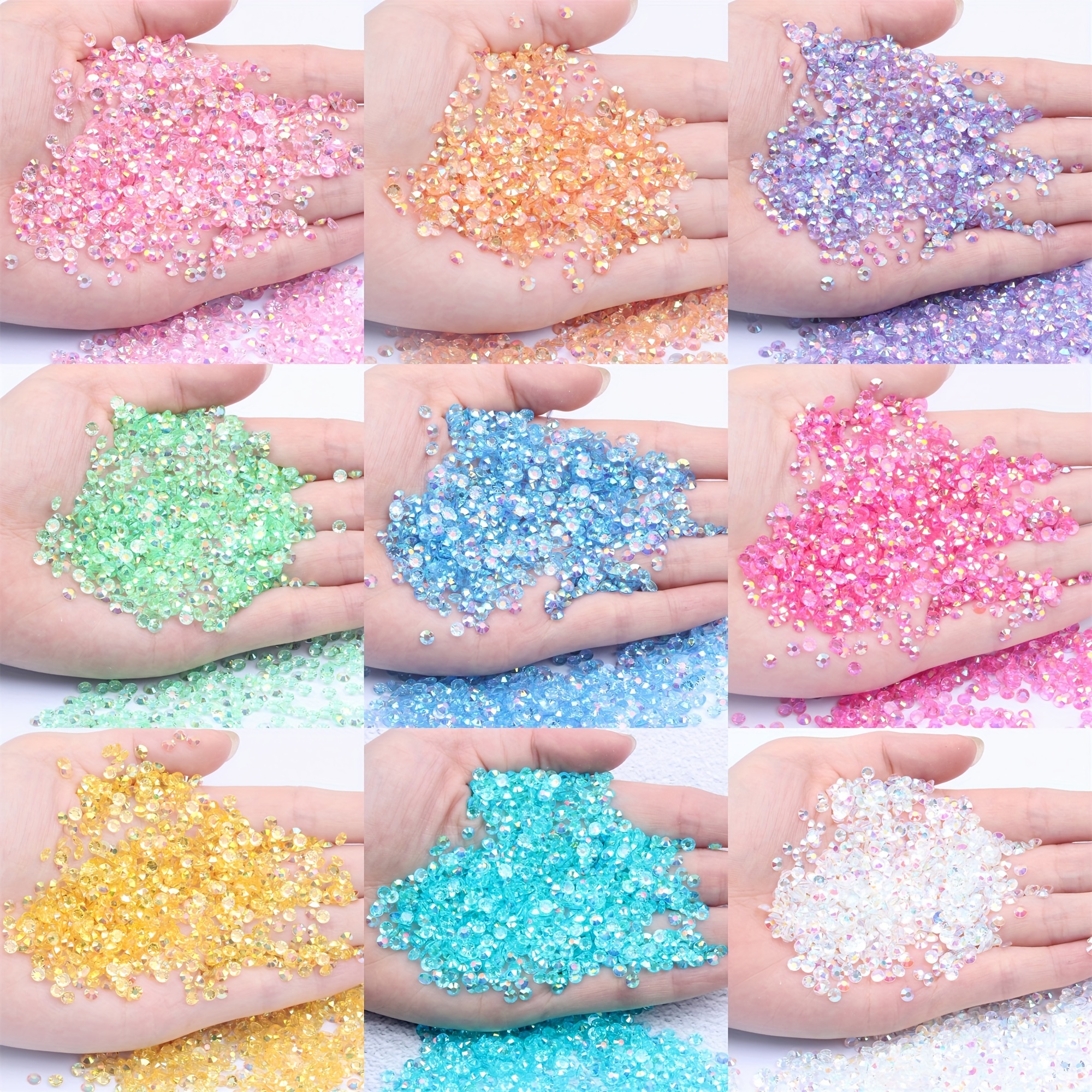 

2500 Pcs/bag Ab Transparent Jelly Color Ss12 3mm Flat Back Water Drops For Diy Crafts, Nail Jewelry, And Accessories - Synthetic Resin, Fashionable Style, No Power Required