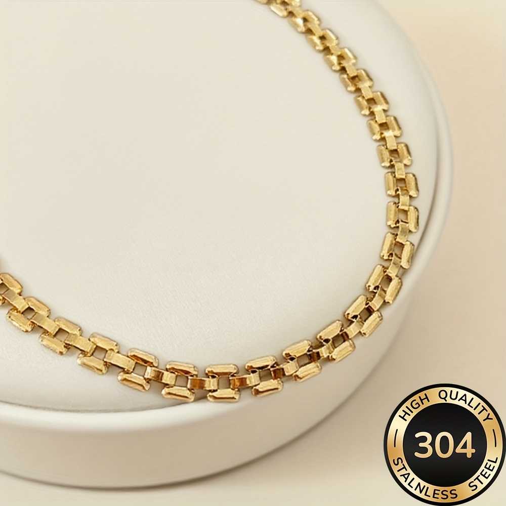 Hoogwaardige Roestvrijstalen Gouden Ketting, Vervaagbestendig, Eenvoudig en Elegant, Modieuze Damesketting voor Dagelijks Gebruik of Feesten, Damesmode Sieraden, Verfijnd Cadeau voor Vrouwen