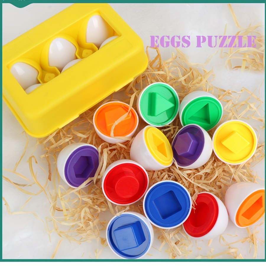 

6pcs/set Smart Eggs Color Matching Game Toys, Egg Toys, White Eggs, Children's Educational Early Education Toys, Simulation Egg Toys, Easter Gift
