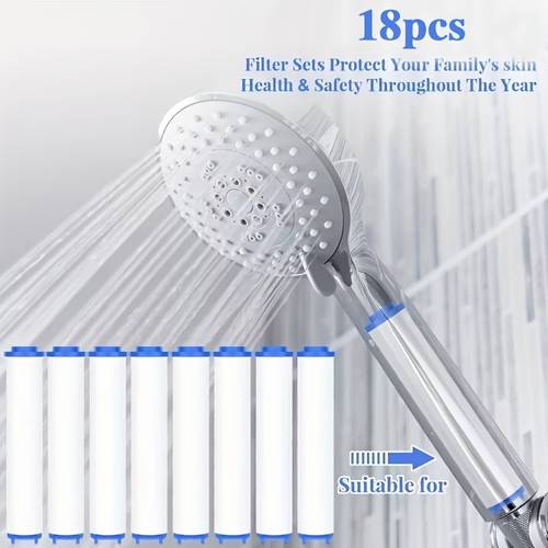 18pcs showerhead filter set shower filter pp water fiber filter for water purification bathroom additions water fiber material complete set type use