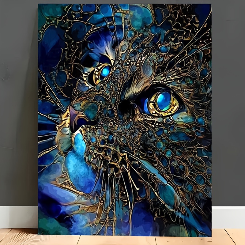 Image of (professional Art Use) 1 Set " A Cat Art Painting" Painting Kit Art Gift, Diy Painting, Oil Painting Kit, Paint By Numbers, Home Decor Hanging Picture, Artwork Gift For Holidays Such As Mother's Day