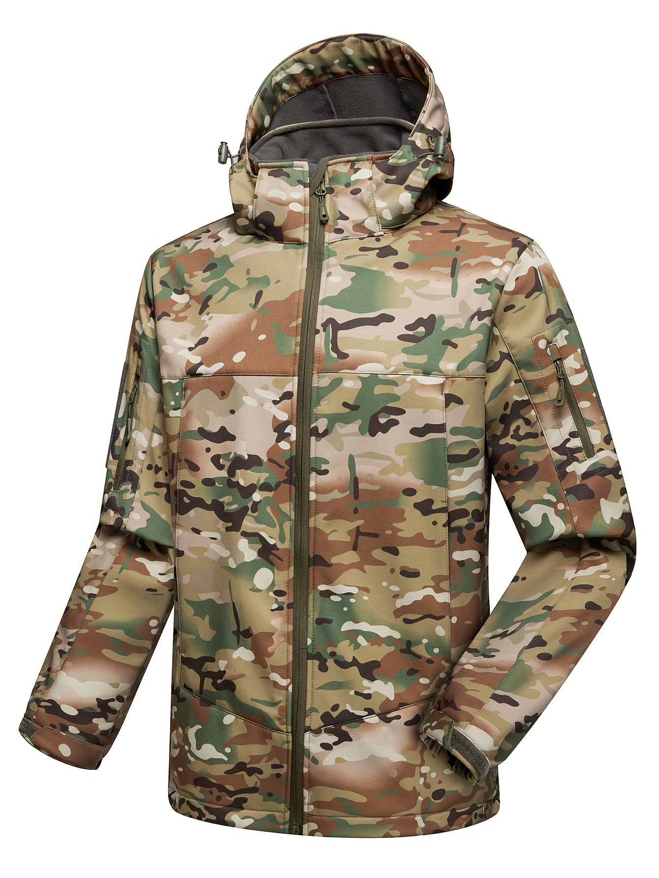 Men's Stylish Camouflage Pattern Waterproof Jacket Multi - Temu