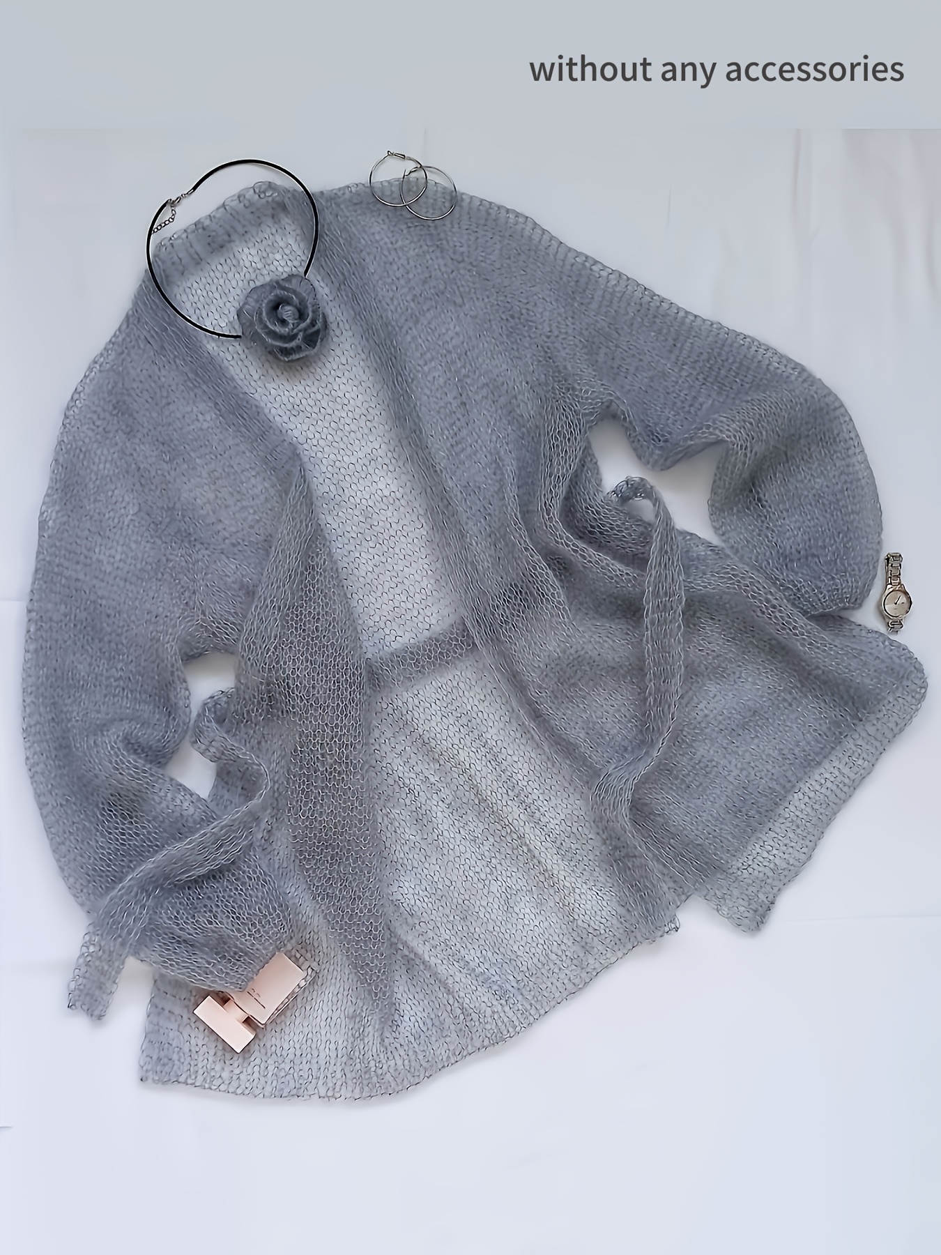 Light Gray Sheer Cardigan with Long Sleeves, a Loose Cover-Up in a  Minimalist Style. Soft, Skin-Friendly, Breathable, And Designed to Be  Flattering. This *-Length Cardigan Is Perfect for Beach ...