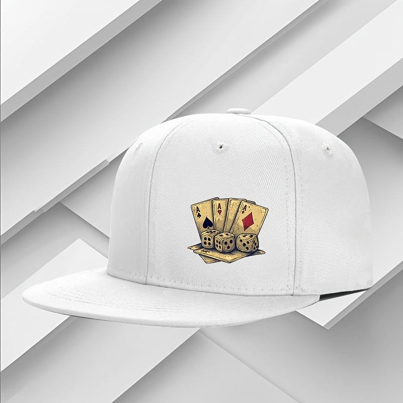 Unisex Poker White Snapback Hat Hip Hop Style Colorful Adjustable Baseball Cap Unisex Poker Embroidery Hip Hop Net Hats Spring And... From  main image 4