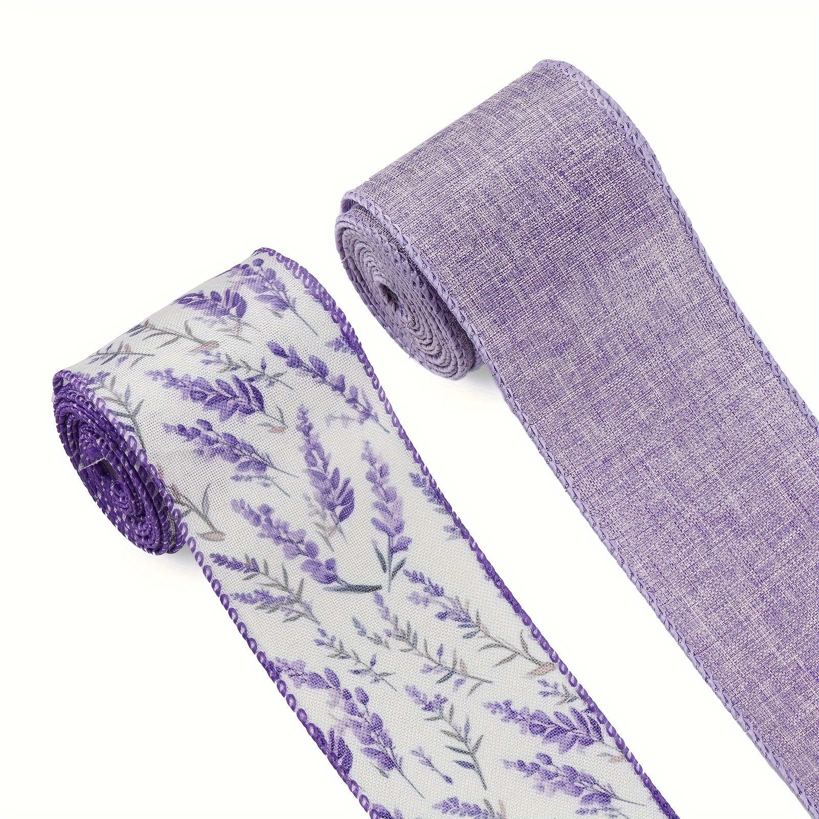 

2-piece Lavender Summer Ribbon - 2.5" X 5 Yards, Purple Wired Edge For Diy Crafts, Gift Wrapping, Beach Slipper Decorations & Birthday Party Favors Lavender Party Decorations Lavender Tablecloth