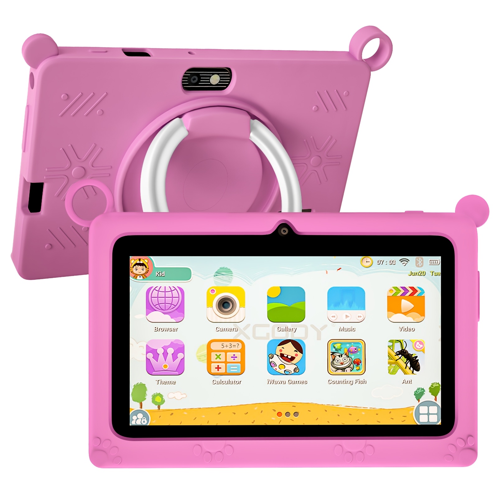 imagen del artículo tablet para niños de 7, 64gb rom y 4gb  ,   13.0, 1280x800 ips, pantalla con protección para  , control parental, aplicaciones educativas, cámara dual,   a prueba de golpes, wifi 2.4g, usb otg, tablet, pad