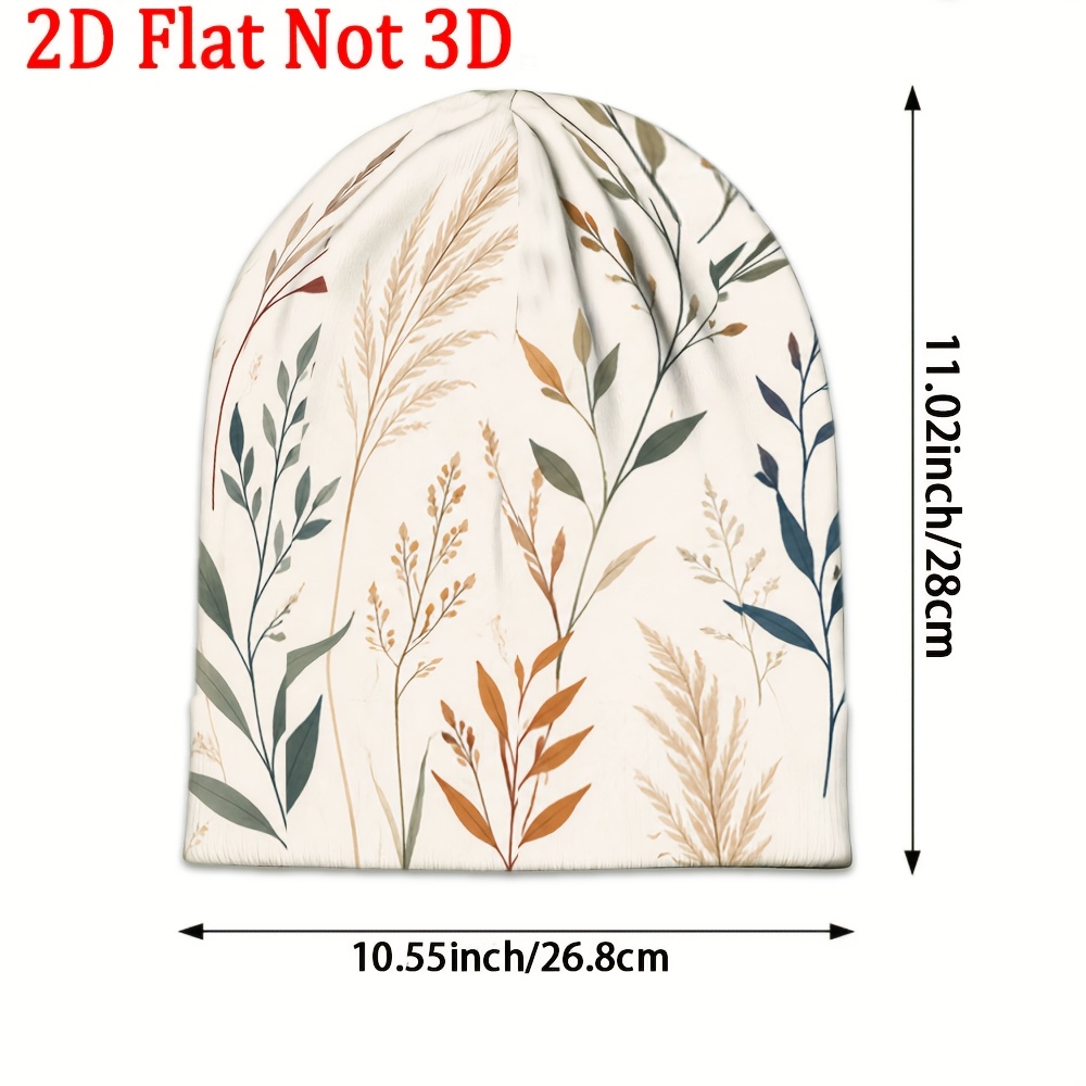 2d 플랫, 1개입 남성 비니,   식물 테마 풀오버 모자, 생일 선물, 캐주얼 웨어, 다용도, 기념일 선물, 가족 및 친구를 위한   선물, 크리스마스, 테마 이벤트, 재사용 가능, 사용 가능, 야외용