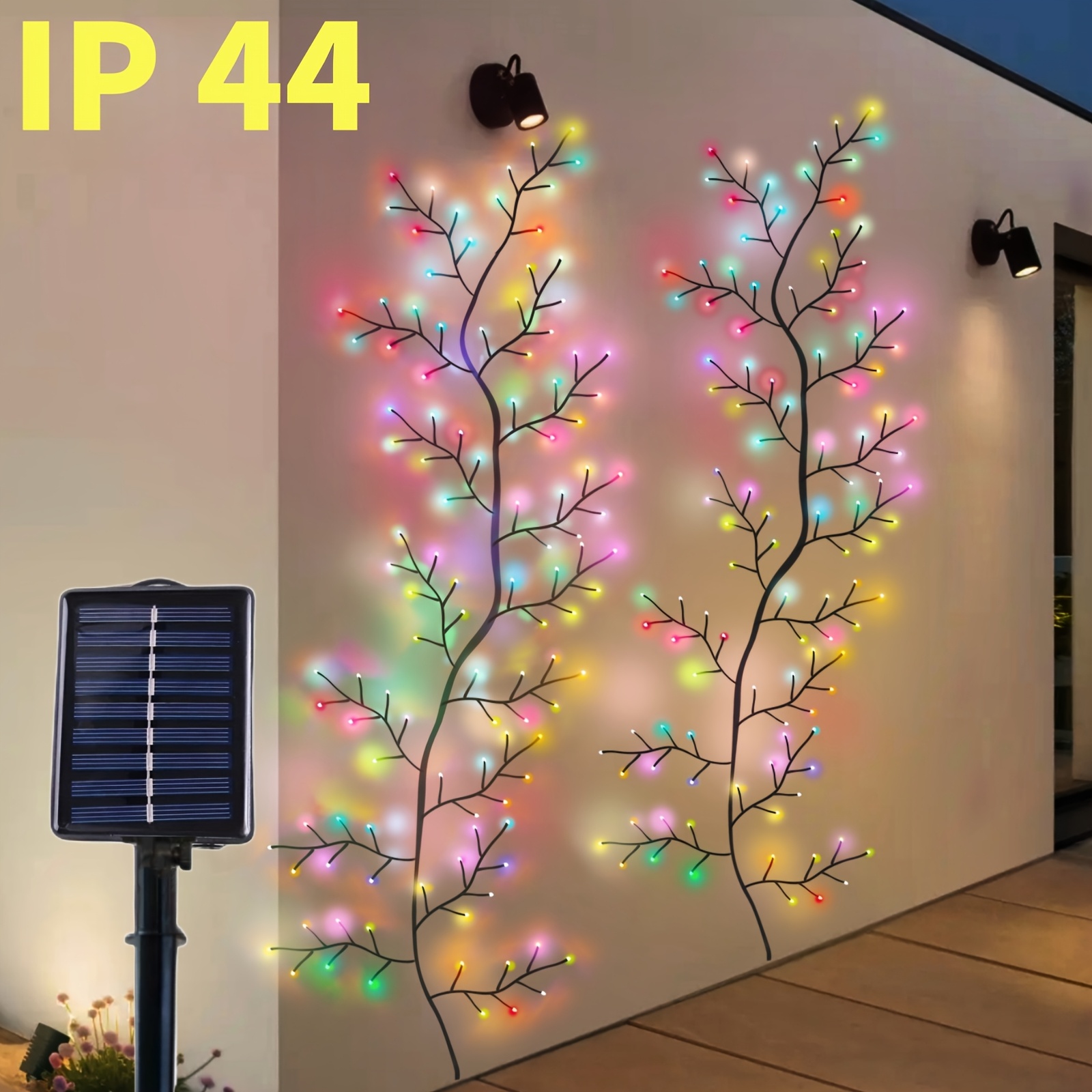 

1pc, Solar Outdoor String Lights, Christmas Decorative Lights, 96leds, /5.9ft, 8 , Lighted Solar Vine Lights Flexible Diy For Christmas Tree, Home, Patio, Party, Wedding, Camping Decor