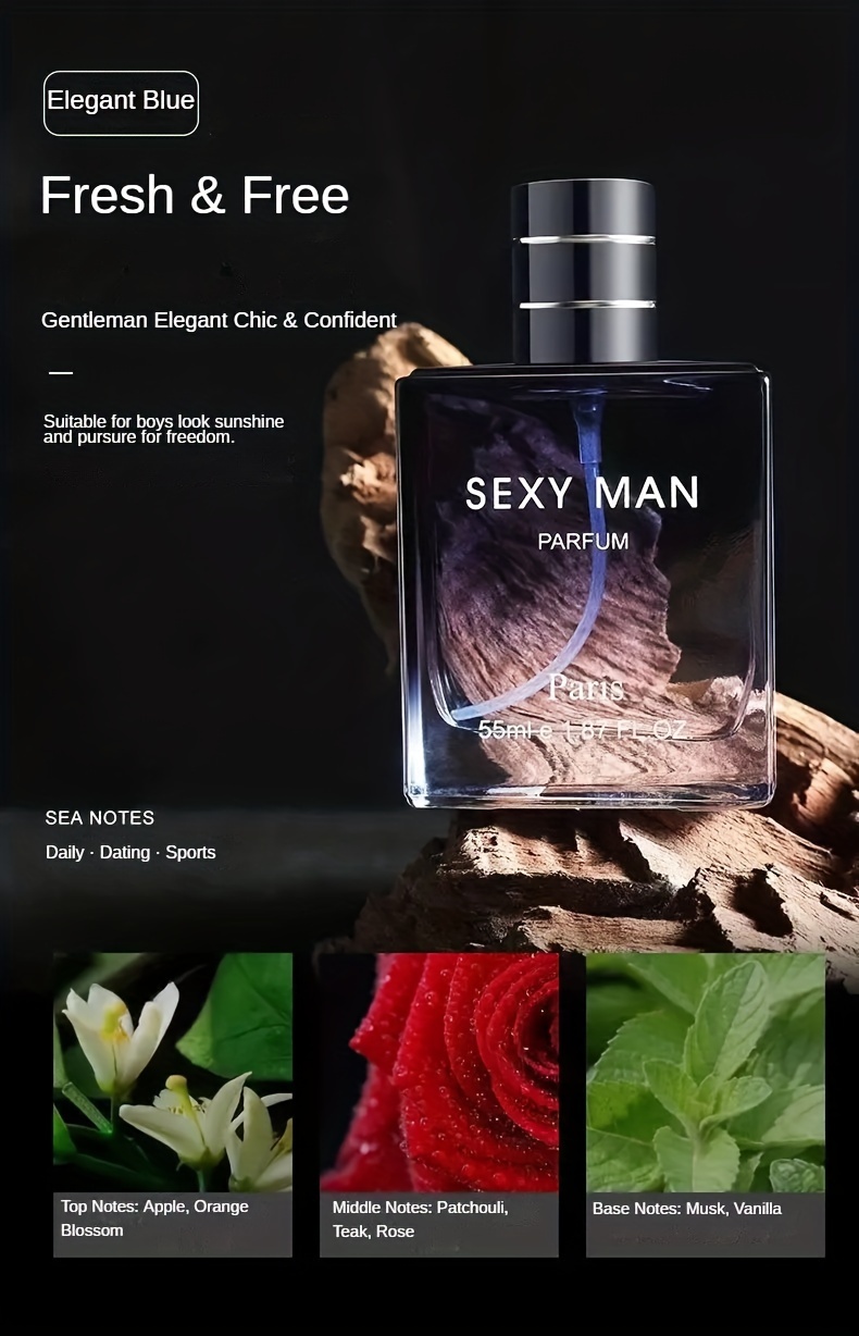 sexy man parfum for men 55ml woody oriental scent alcohol based bpa free liquid fragrance with floral notes long lasting ideal for dating   and gifts details 6